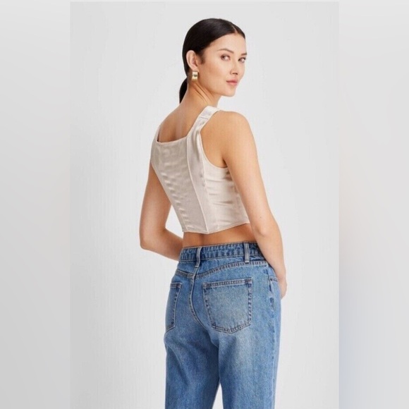 Future Collective Kahlana Barfield Corset Bustier in Cream - Picture 2 of 7